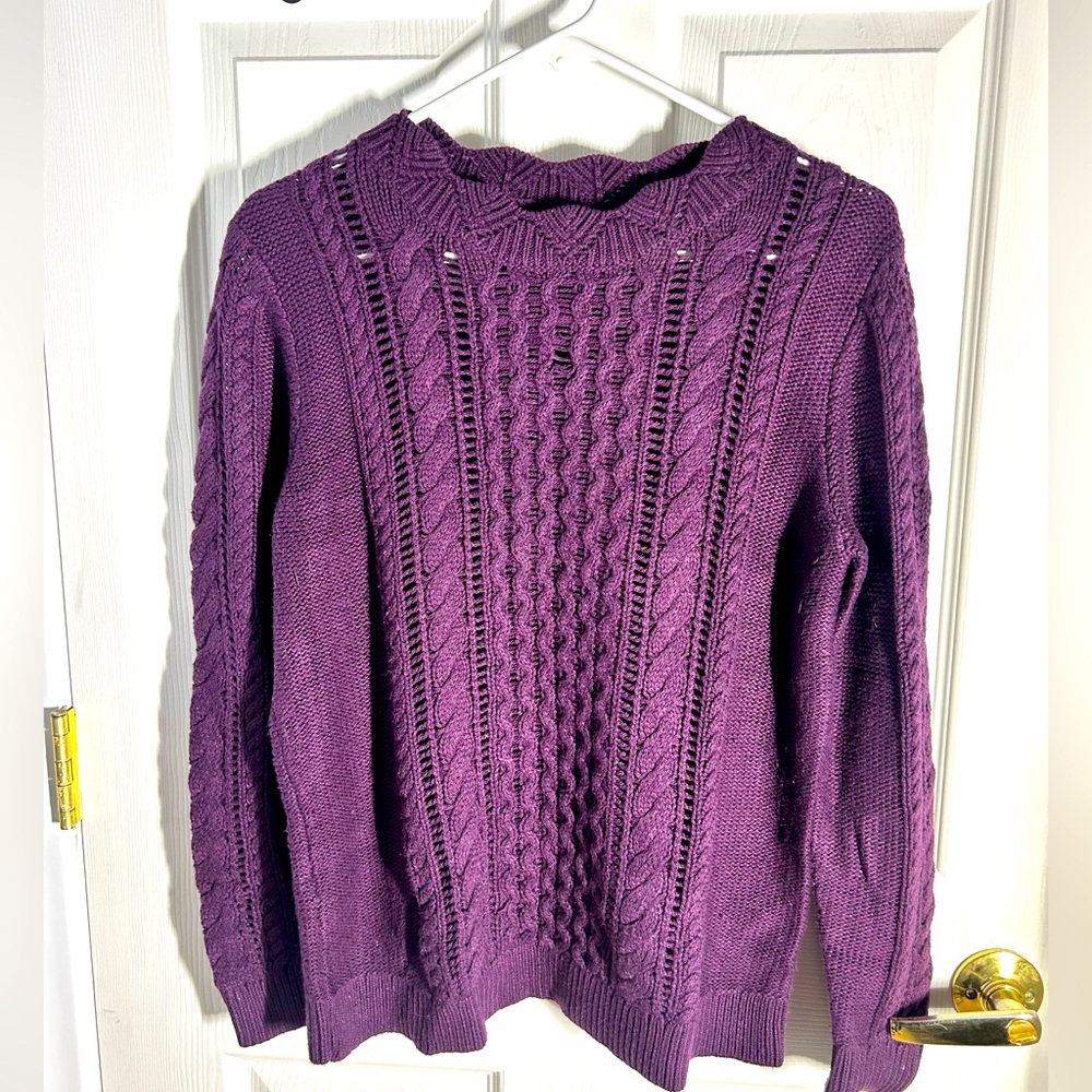 Banana Republic Purple cable knit Sweater